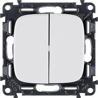 Механизм выключателя 2-кл. СП Valena Allure 10А IP20 250В с лиц. панелью безвинт. зажимы бел. Leg 752705