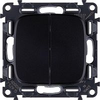 Механизм выключателя 2-кл. СП Valena Allure 10А IP20 250В с лиц. панелью безвинт. зажимы антрацит Leg 752915
