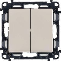 Механизм переключателя 2-кл. СП Valena Life 10А IP20 250В с лиц. панелью безвинт. зажимы сл. кость Leg 752508